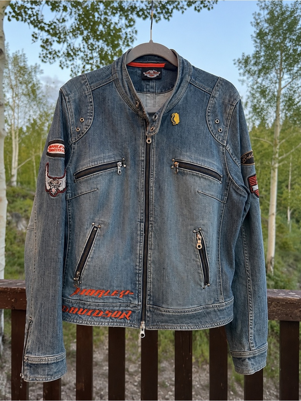 Vintage Harley-Davidson Women's Blue Denim Jacket XL Rare Style #98031-06VW
